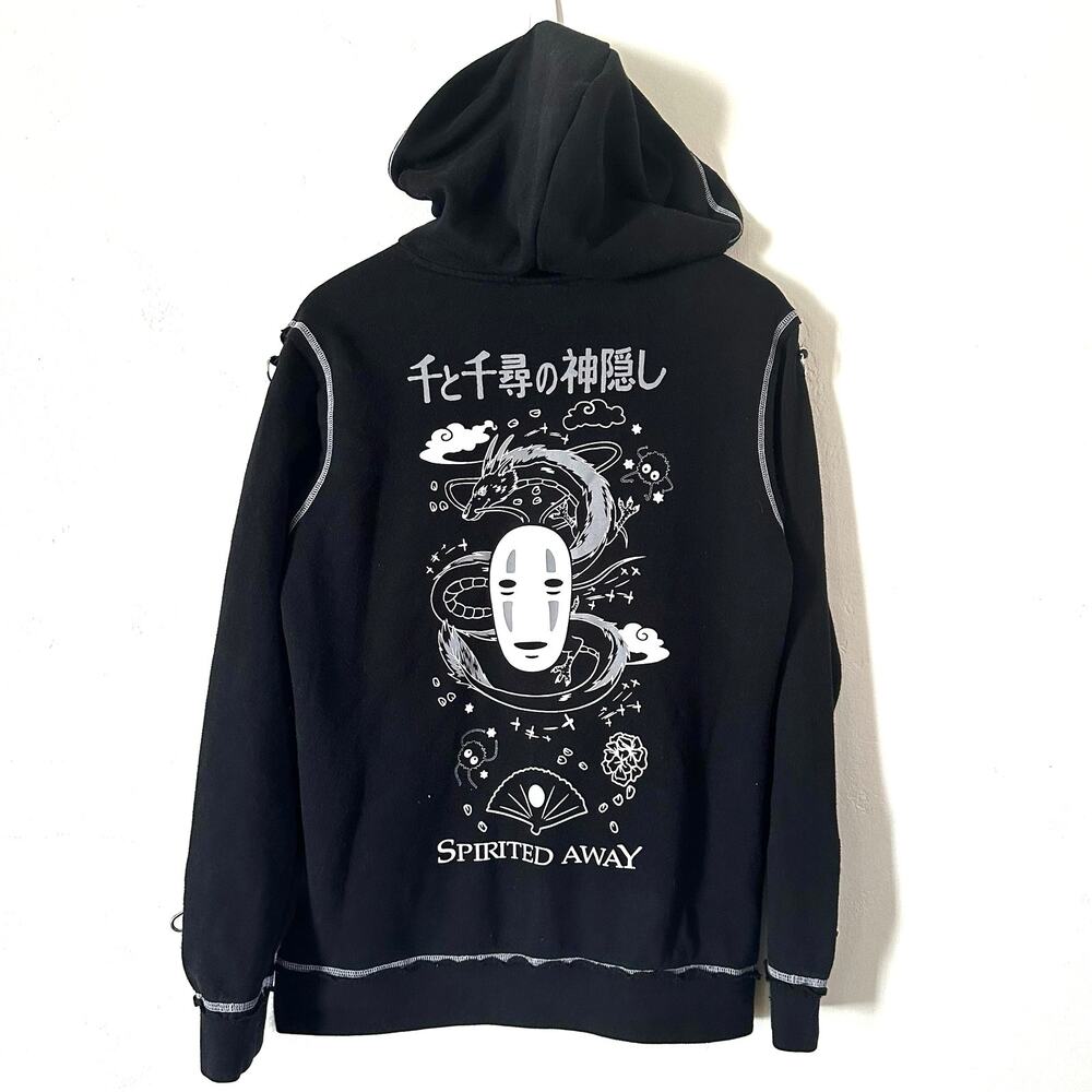 Studio Ghibli Spirited Away Black Full‎ Zip Hoodie 2001 Women’s Size Small